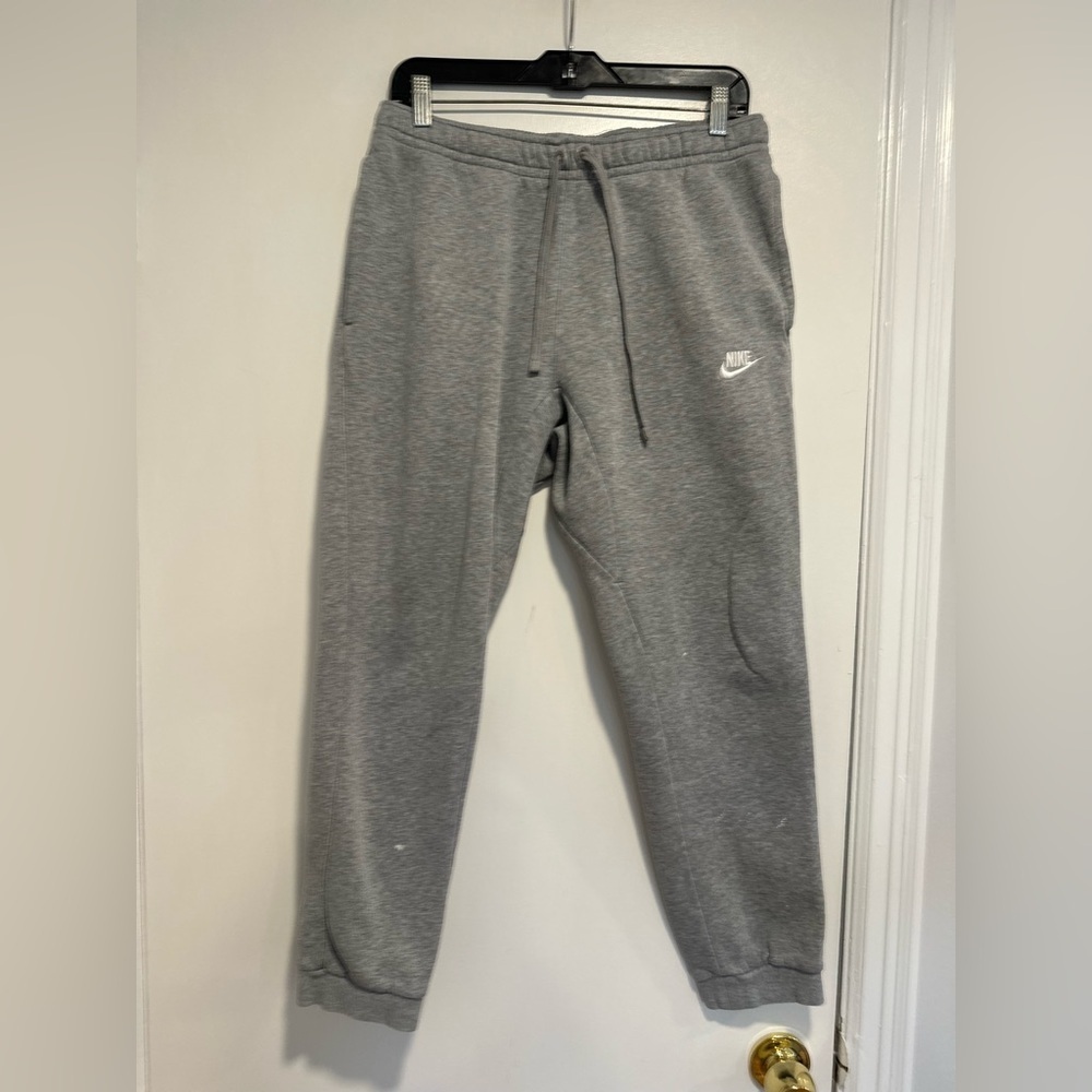 VTG Y2K Nike Gray Swoosh Logo Fleece Jogger Sz:M Tech Sweat Pants Activewear.